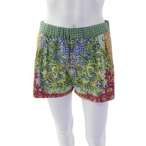 Clover Canyon Womens Abstract Print Zip Fly Casual Shorts Multicolor Size M